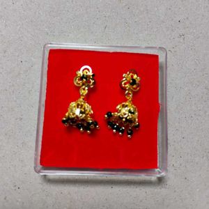 Gold Jhumka Earrings