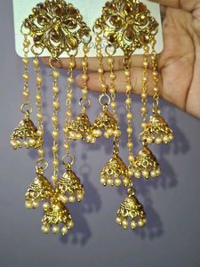 vintage Gold Jhumka Earrings(inspo from bahubali)
