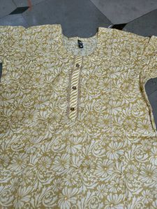Mustard Floral Print Salwar Suit