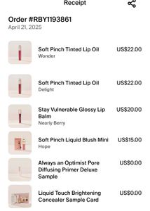 Rare Beauty Tinted Lip Oil,Souffle Creme,Lip Balm