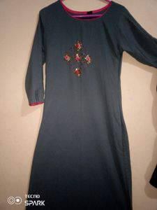 Embellished Grey Kurta