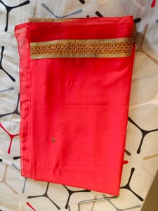 Red Saree with Gold Border