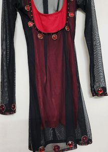 Sheer Mesh Top, Netted Top Balck Net Kurti