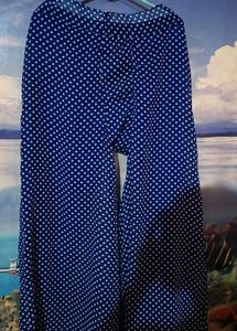 Navy Blue Polka Dots Palazzos