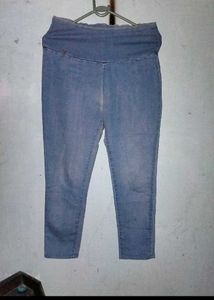 High-Waisted Denim Pants