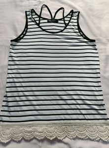 Beautiful white &amp; Black Stripe Top