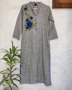 Khadi Look Embroidered Kurta