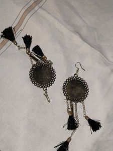 Boho Tassel Mirror Drop Earrings