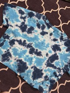 Tie N Dye Blue Crop Top