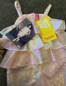 Peach Sequinned Girl’s Dress