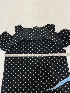 Polka Dot Cold Shoulder Top