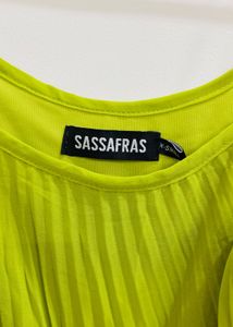 Sassafras Lime Green Pleated A Line Dress