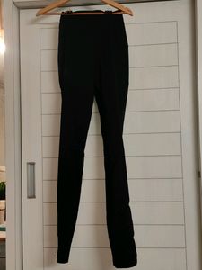 ZARA black trouser leggings stretch high waist