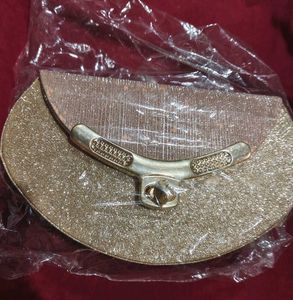 Vintage Gold Glitter Clutch