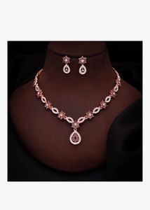 3 peace combo Elegant Rose Gold Necklace Set