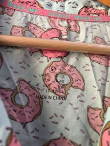 Donut Print Pajama Top