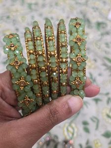 4 Bangle 2 Kada Set Of Green