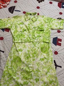 Green Floral Shirt Dress