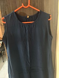 Navy Sleeveless Dress Kurta