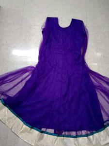 Purple Embroidered Anarkali Dress