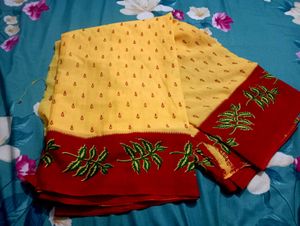 Yellow and Red Saree