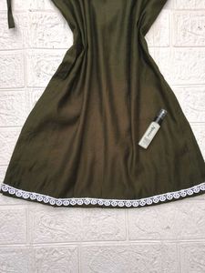 Olive Strapped Short Kurti 🫶🏻
