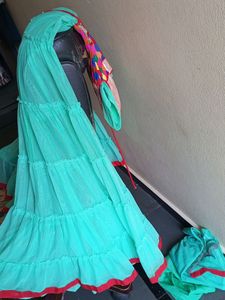 Ethnic Gown+Pant+Dupatta You Can Resize Upto 40