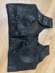 Saree with Sequined Black Blouse