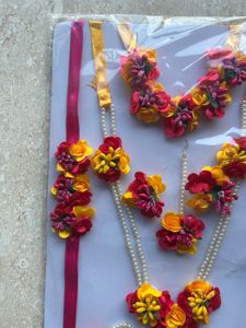 Haldi Ceremony artifical flower bridal set