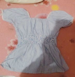 Striped Puff Sleeve Top