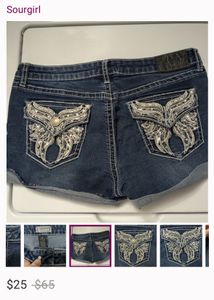 Y2K Embellished Denim Shorts