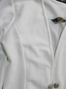 White Buttoned Vaisecoat Design Jacket