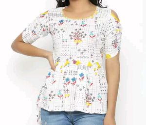 Floral Print Cold Shoulder Top