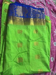 Parrot Green Saree