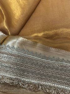 Golden Saree &amp; Blouse Set