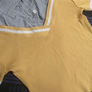 Yellow merge shirt with top