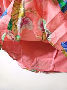 💥🆕️ Floral Silk Knee Length Skirt