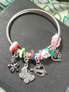 Charm Bracelet with Butterfly &amp; Heart Charms