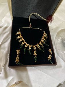 Emerald Green &amp; Gold Jewelry Set