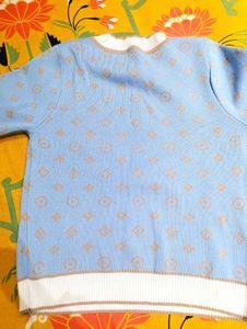 Korean Vintage Style Patterned Knit Top