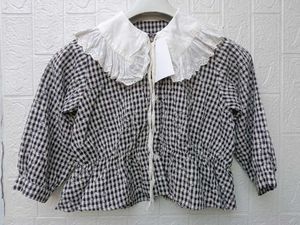 New With Tag gingham Blouse Peter Pan Top