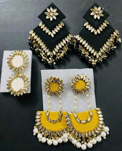 Hand Made 3 pair Combo Earrings