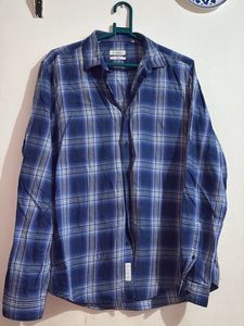 Blue Plaid Button-Down Shirt
