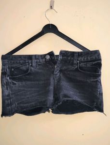 Black Denim Cut-Off Shorts