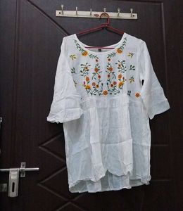 Embroidered White Top