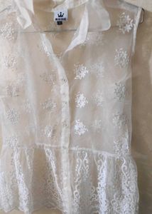 Lace Sheer White Color Top