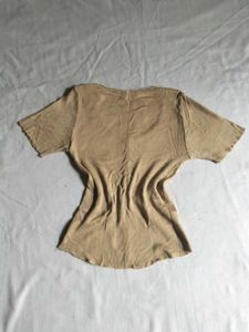 Beige Ribbed Top