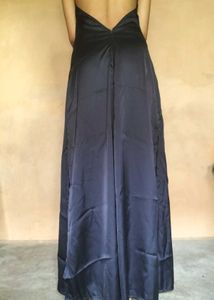 Navy Blue Halter-Neck Maxi Dress