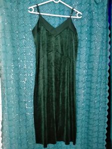 Green Velvet Slip Dress