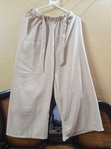 Elegant Beige Wide-Leg Palazzo Pants